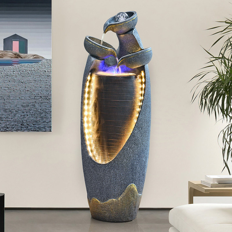 客厅流水喷泉风水球招财落地摆件家居装饰品循环水加湿器开 业礼