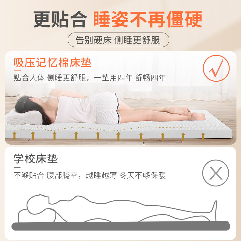 SW记忆棉床垫80cm9q0学生宿舍单人专用软垫夏季薄款垫子褥子可折,床上用品,床垫/床褥/床护垫/榻榻米床垫,淘宝优惠券,粉丝福利购,淘宝优惠卷