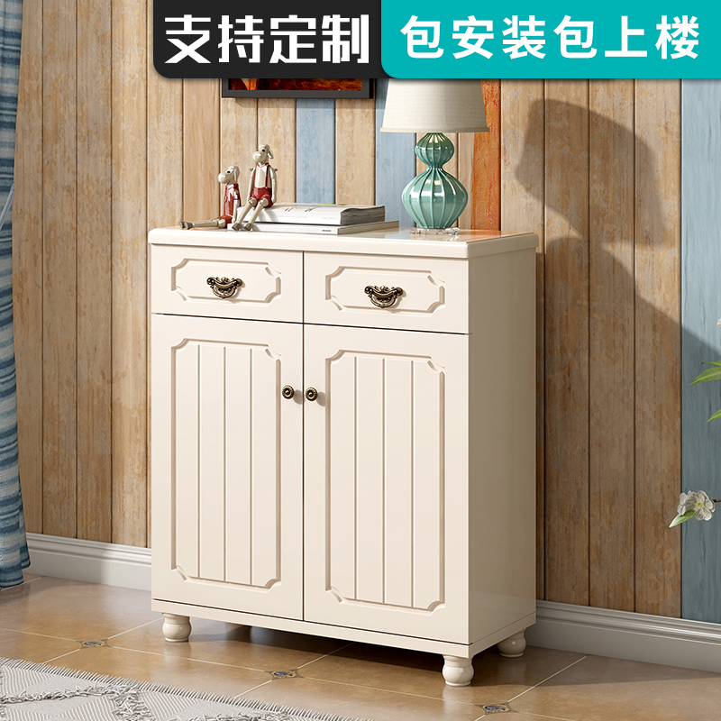 简约现代地中海风格美式乡村门厅柜多功能储物装饰U柜鞋柜实木欧