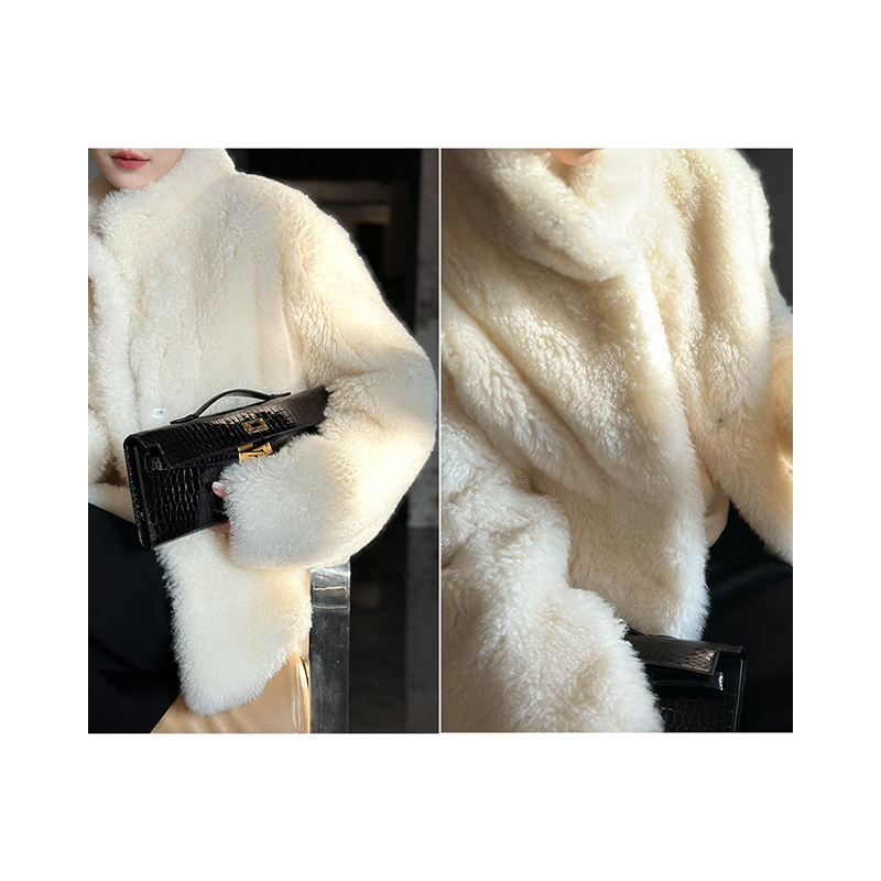 进口山羊绒皮草外套新款2025秋冬高端气质宽松B2175