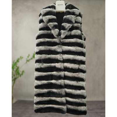 真毛进口獭兔毛皮草马甲龙猫2025海宁秋冬女年轻款整皮长款B2032