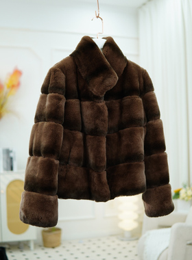龙猫獭兔毛皮草女短款高档外套轻奢2025新时尚显瘦保暖B610