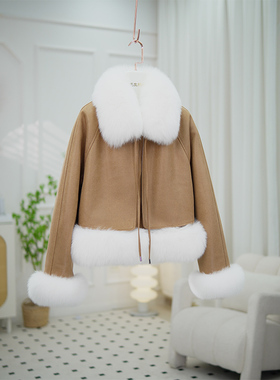 2025新款狐狸毛皮草鹅绒内胆外套短款B238