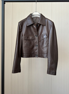 高档头层绵羊皮外套女短款高端时尚真皮皮衣女机车服显瘦B1687