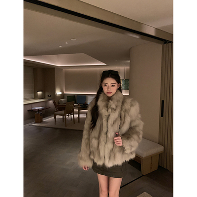 新款2025秋冬芬兰银狐腹毛狐狸毛皮草外套女B2249