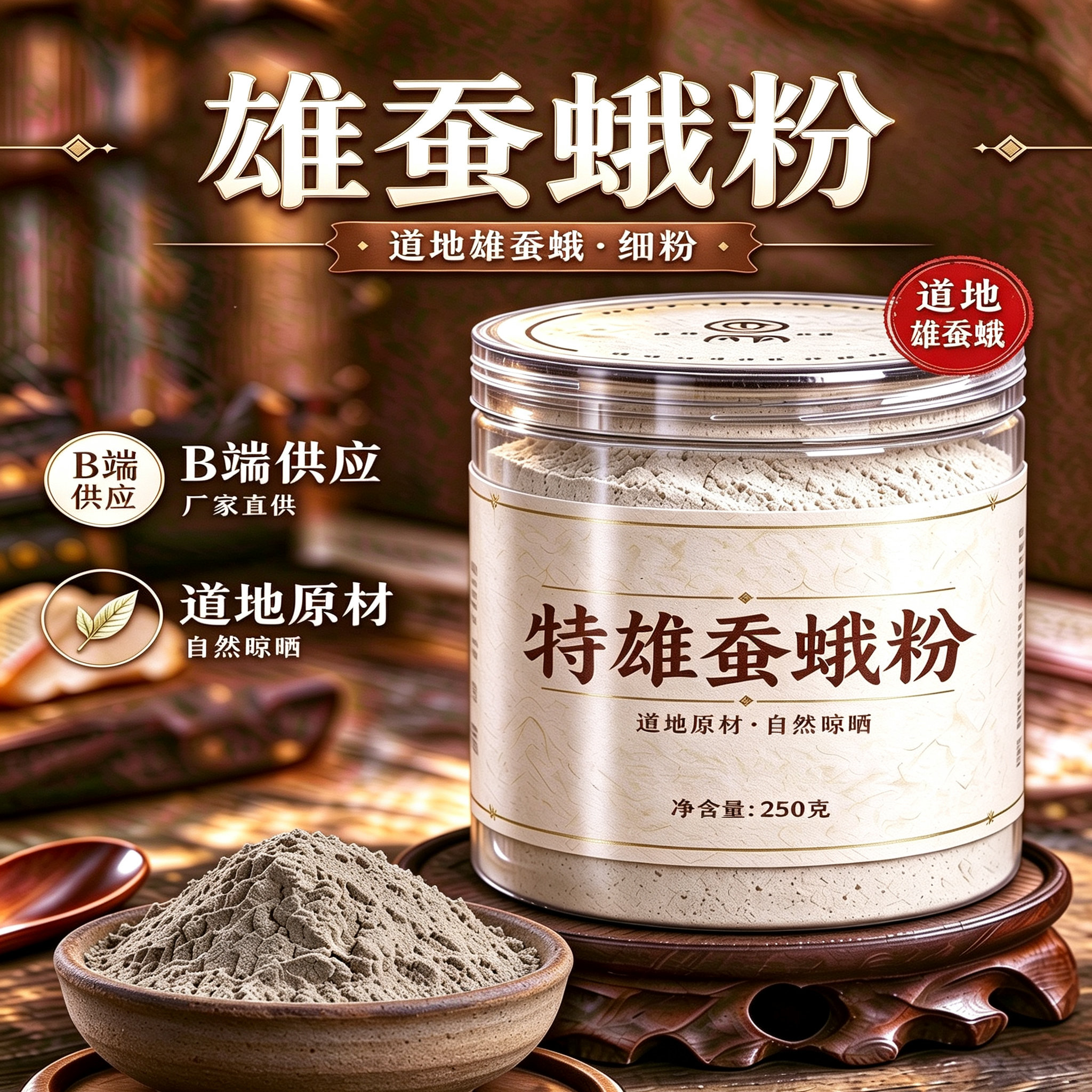 【纯粉】东北野生 雄蚕蛾 雄蚕蛾中药粉店铺中药材大全