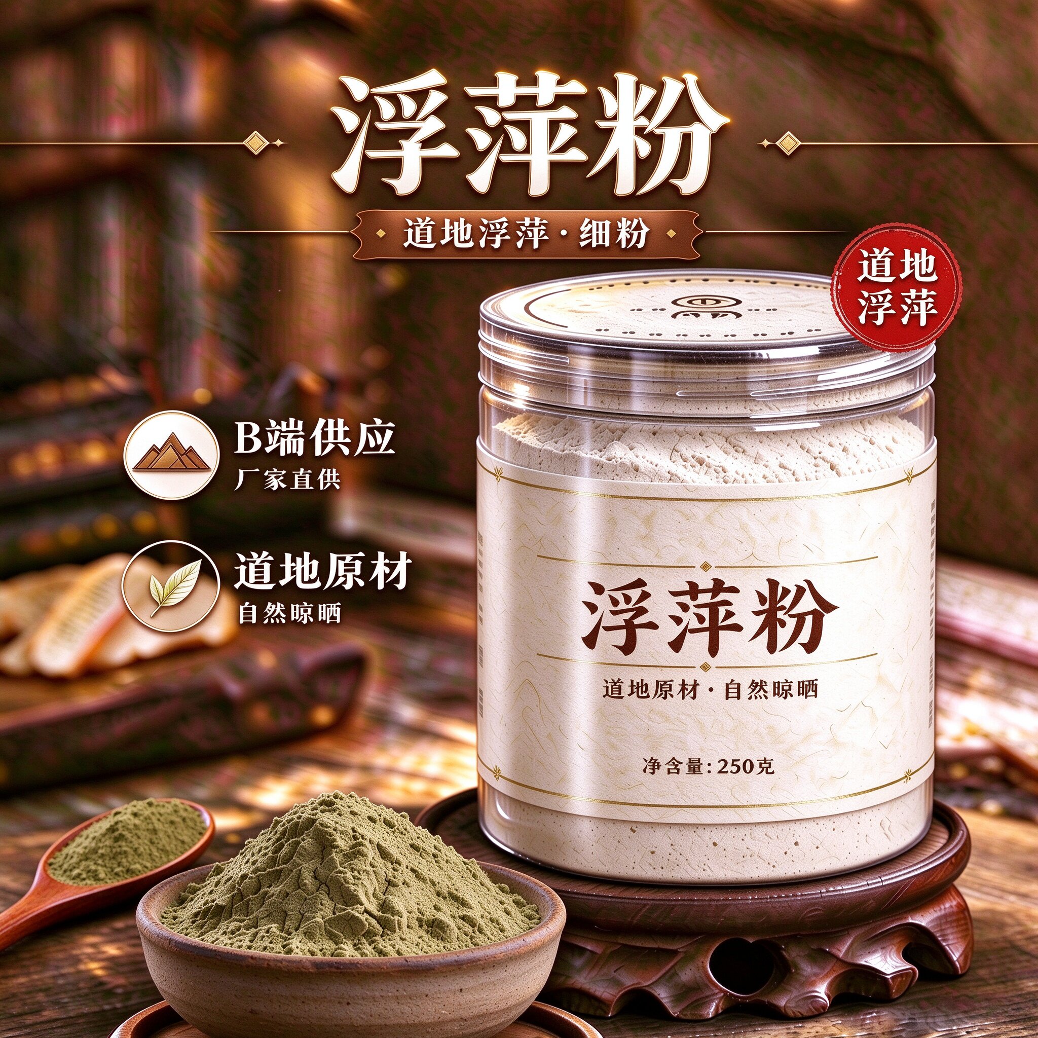 【纯粉】浮萍粉现磨50克水萍浮萍中药粉店铺中药材大全