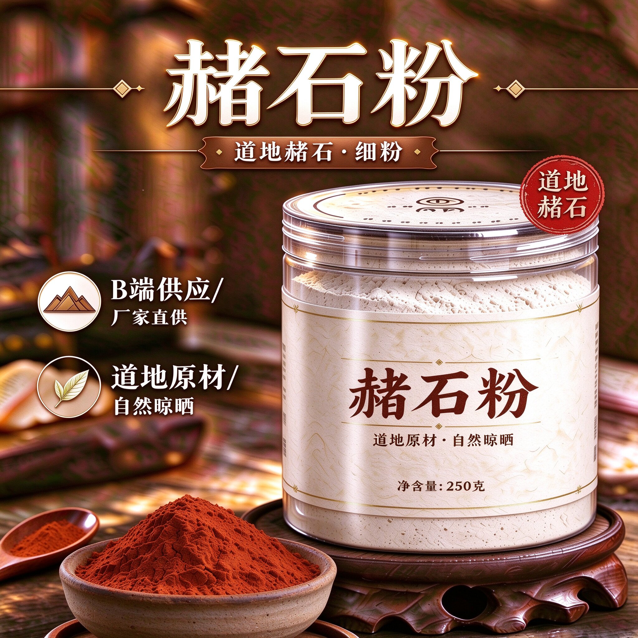 【纯粉】代赭石粉500克赭石代赭石中药粉店铺中药材大全
