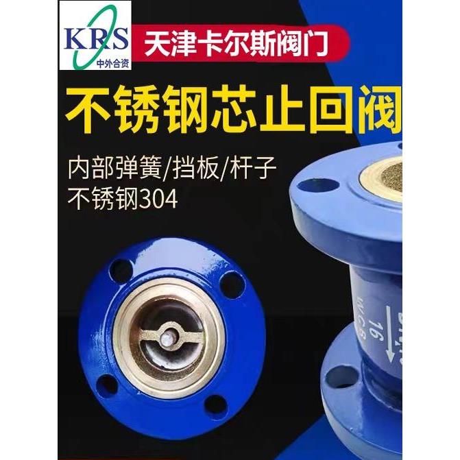 HC41X-16消声止回阀法兰不锈钢芯单向阀逆止阀立卧式DN 50 65 80