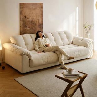 政府补贴奶油风云朵沙发客厅2025新款 现代简约小户型直排布艺沙发