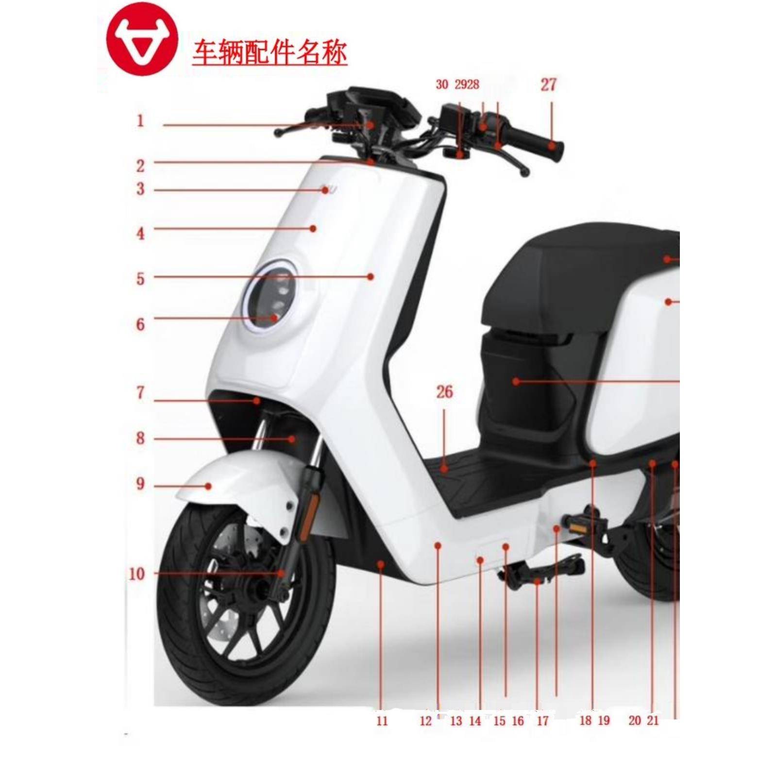 小牛电动新Ntplay原装正品外车壳塑料部件Pp件涂漆部件护板挡泥板