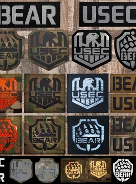 逃离塔科夫3M反光魔术贴章BEAR臂章USEC徽章战术马甲士气章背包贴