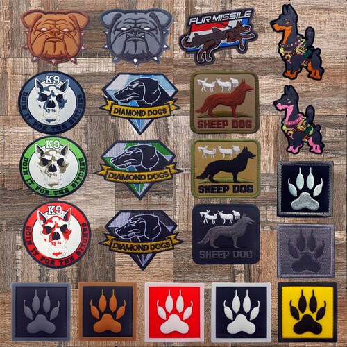 K9狗狗背心徽章牧羊犬PVC魔术贴宠物士气章 地狱犬臂章户外背包贴