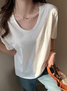 ZK-7004韩*东大门白色v领短袖t恤【实物以直播间为准】