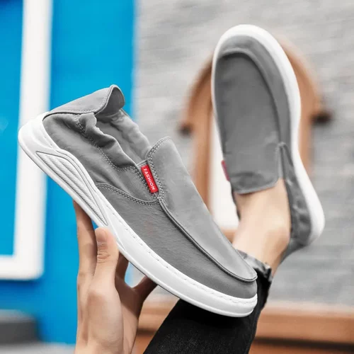 老北京低帮平底帆布鞋韩版薄款透气休闲男鞋潮流单鞋工作软底潮鞋