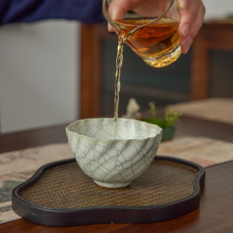 墨修缘苏士林手工汝窑茶杯主人杯单杯陶瓷品茗杯茶盏汝瓷茶器礼品