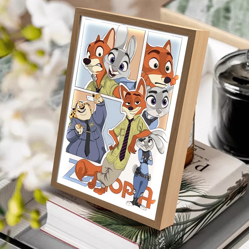 疯狂动物城灯光画朱迪尼克动漫