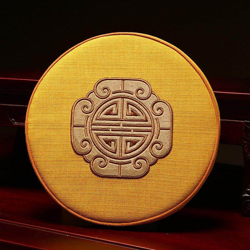 坐垫屁垫椅垫新中式红木家具鼓凳垫防滑实木圆形坐垫小号圆凳子垫