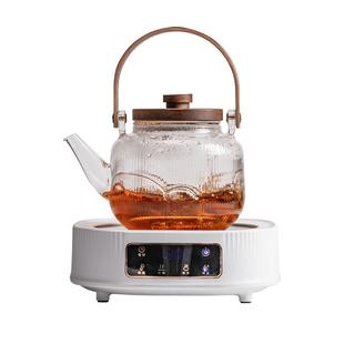 加热烧水壶家用办公室蒸煮花茶茶具 耐热玻璃提梁壶智能电陶炉套装