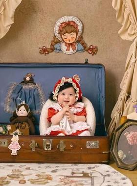 儿童摄影写真道具用箱子旧皮箱古旧覆古装饰小孩宝宝拍照古旧艺术
