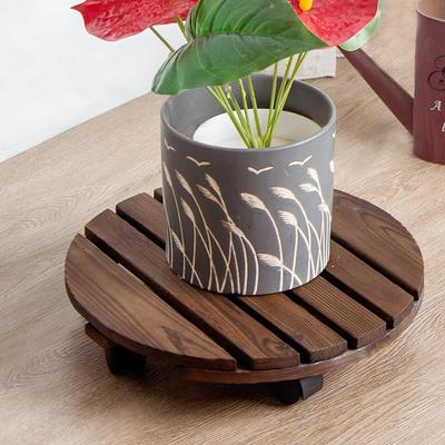 实木花盆架底座带轮花盆托架可移动花盆托盘底盘架货物托盘