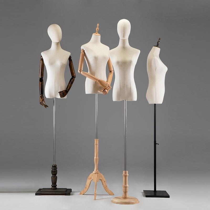 模特道具女服装店半身道具橱窗展示架子全身婚纱人台模特架实木底