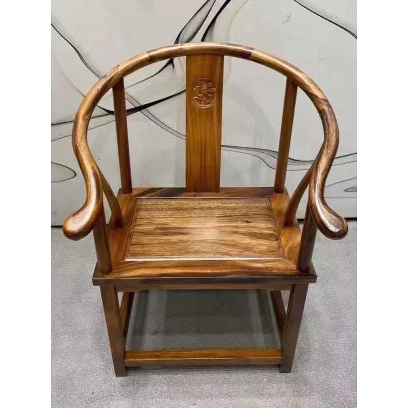 北京现货胡桃官方帽椅禅宗椅古董扶手椅新中国风宫殿椅太师椅实木