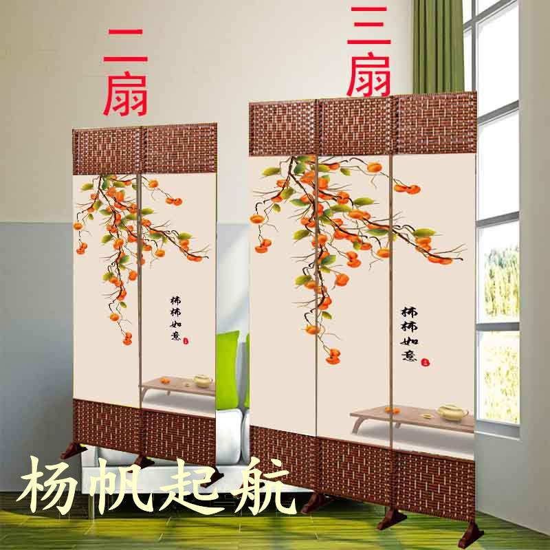 中式屏风隔断两扇折叠三扇客厅卧室遮挡简约现代移动养生饭店屏风