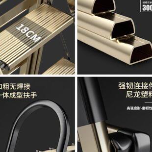 家用折叠梯子晾衣架两用伸缩楼梯室内加厚铝合金多功能爬梯折叠u.