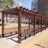 特价 户外防腐木葡萄架庭院爬藤碳化木长廊花园实木凉亭简易花架子