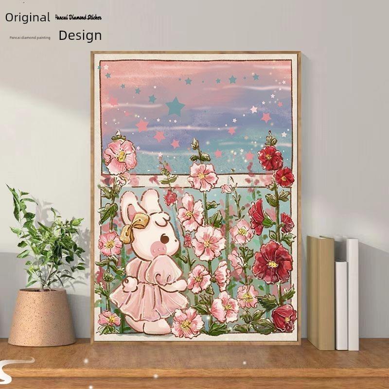 2025新款钻石画卡通兔子5d手工diy高颜值砖石贴画十字绣客厅儿童