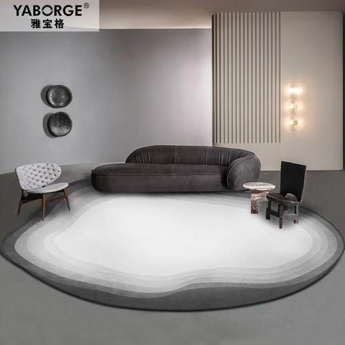 椭圆形地毯客厅轻奢高级茶几毯不规则异形家用卧室ins风地垫定制