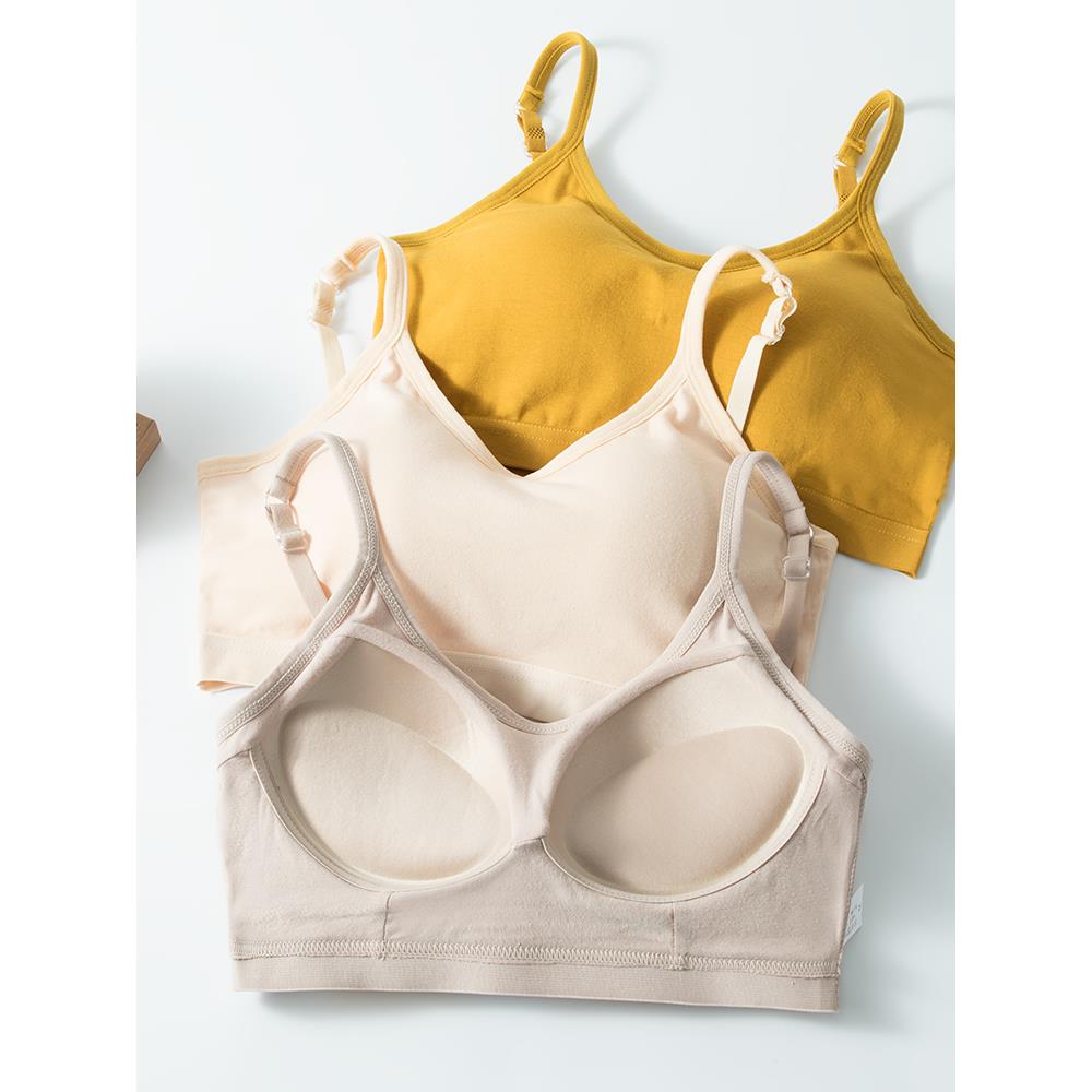 加厚内衣女小胸平胸3CM专用聚拢U型运动背心一体式无钢圈美背文胸