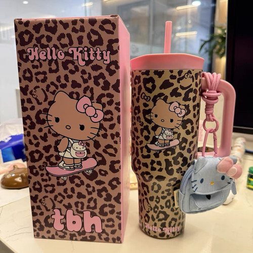 野兽派欧阳娜娜同款HelloKitty巨无霸保冷水杯吸管杯宽口径保温杯