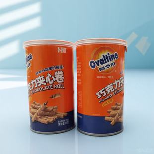 阿华田巧克力夹心卷酥脆早餐饼干儿童零食休闲零食饼干夹心卷饼干