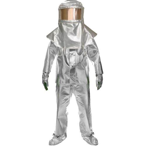 雷克兰AHR1000分体阻燃耐高温避火服镀铝隔热连体防护服带背囊