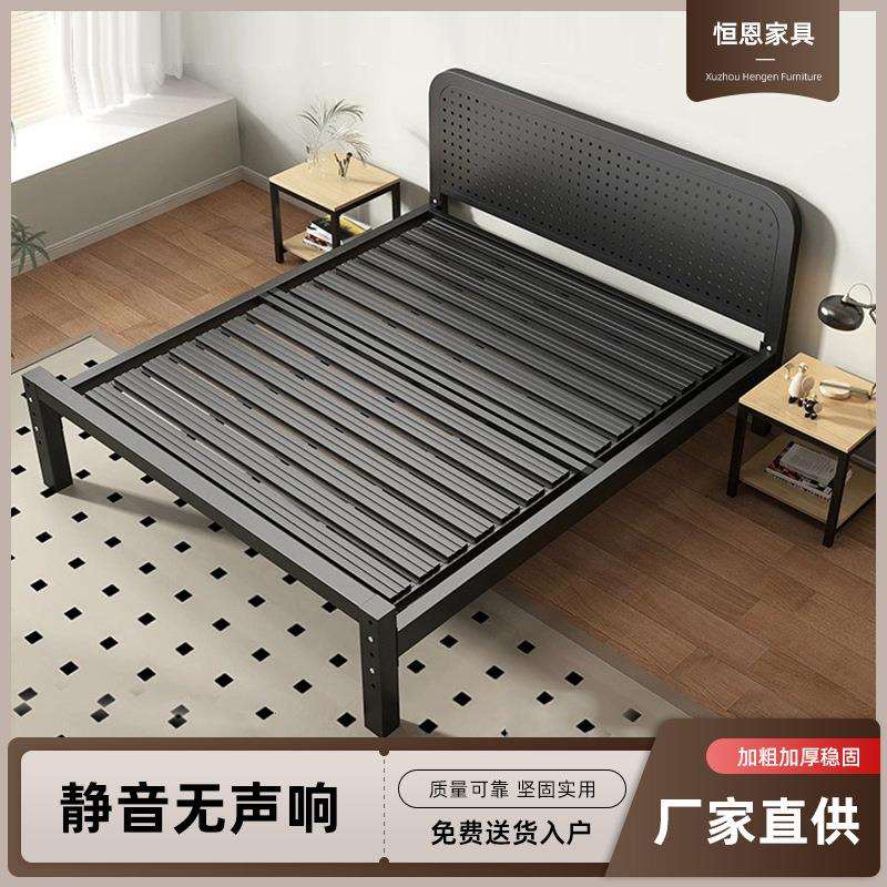 铁艺床双人床主卧1米8家用铁架床现代简约加粗加厚1米2单人铁床架