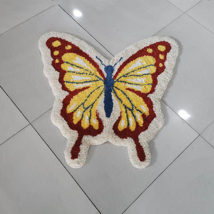 植绒地毯地垫床边卧室地毯蝴蝶图案地垫进门蹭土浴室防尘吸水地垫,3C数码配件,USB灯,淘宝优惠券,粉丝福利购,淘宝优惠卷