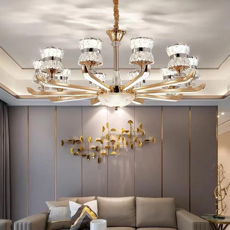 欧式吊灯现代简约大气锌合金卧室灯北欧别墅餐厅客厅吊灯全屋套餐