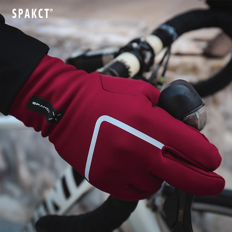 SPAKCT冬季防风加厚保暖骑行自行车手套山地车男款全指X+阻尼