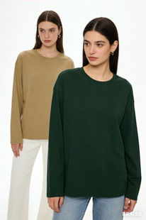 汉麻长袖T恤针织款打底衫休闲装松弛宽松