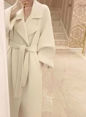 双面绒气质款毛呢外套秋冬中长款过膝小个子呢子大衣