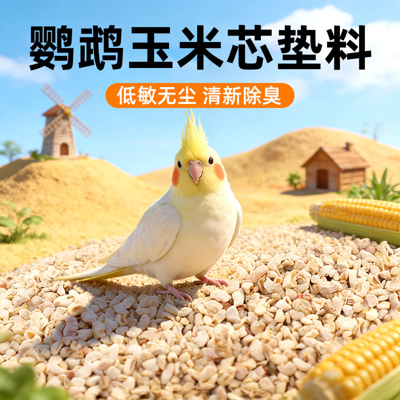 鹦鹉玉米芯垫料虎皮鹦鹉宠物专用低敏清新除臭玄凤鹦鹉鸟禽垫料