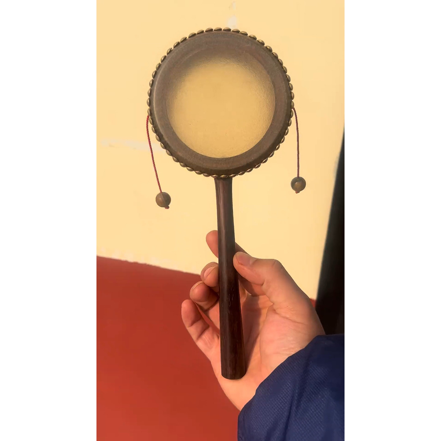 2025新款水牛皮实木手工拨浪鼓 玩具鼓成品手工艺品儿童传统网红,玩具/童车/益智/积木/模型,吹奏玩具/乐器,淘宝优惠券,粉丝福利购,淘宝优惠卷