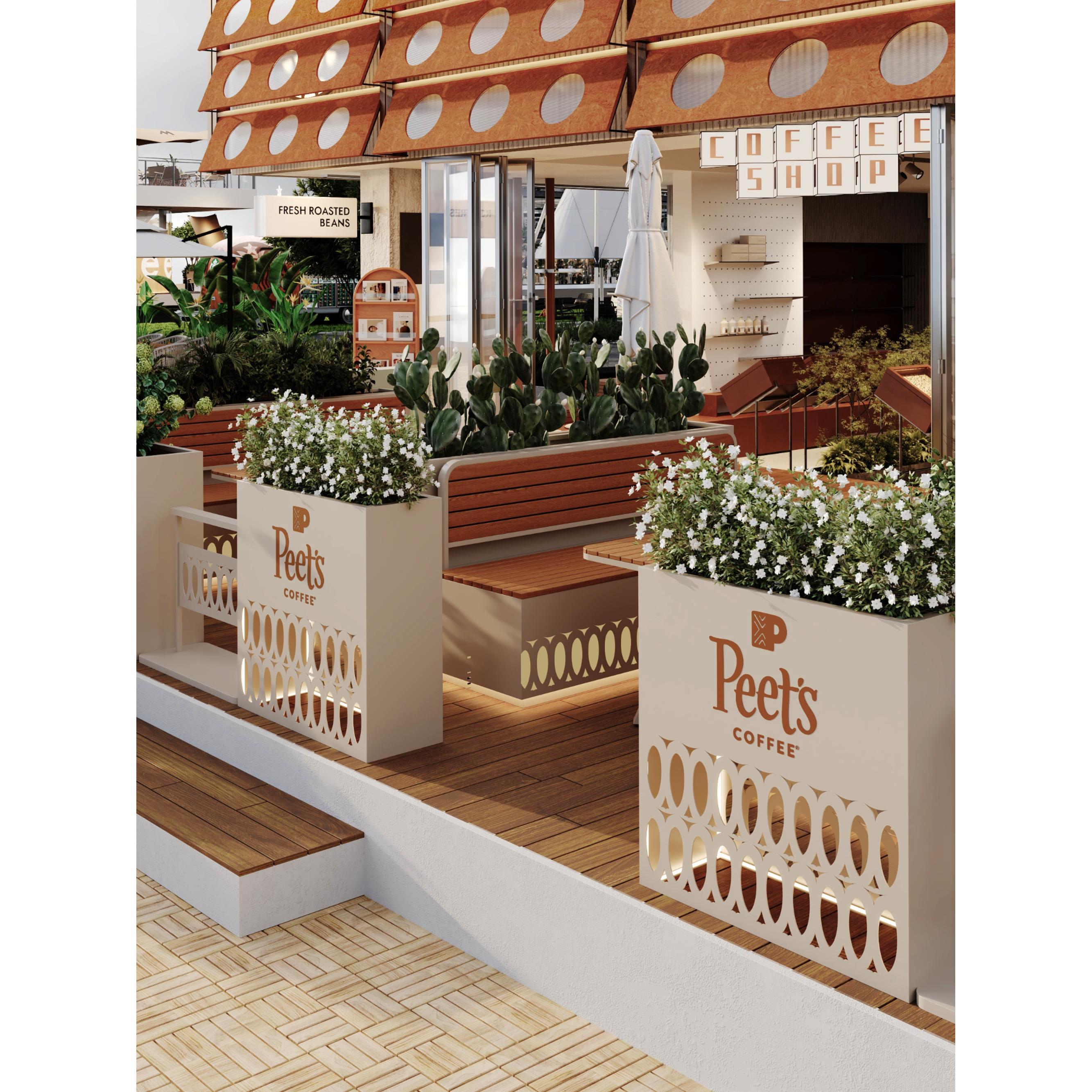 户外花箱组合灯箱太阳能灯光花槽餐厅奶茶店外摆隔断室外花坛定制