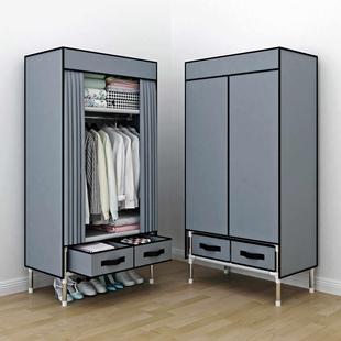 衣帽架落地卧室带防尘罩衣服架子收纳置物家用挂衣架多功能晾衣架