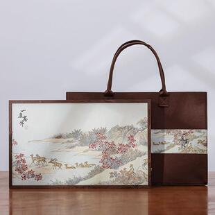 西泠印社《一鹿高升》文房四宝礼盒套装毛笔砚台镇尺专业礼盒印章