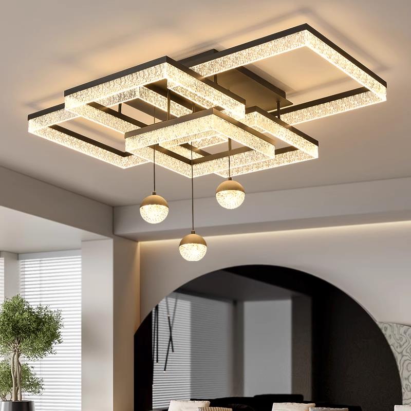 2025新款客厅灯现代简约大气轻奢水晶吸顶灯全屋组合套餐灯具