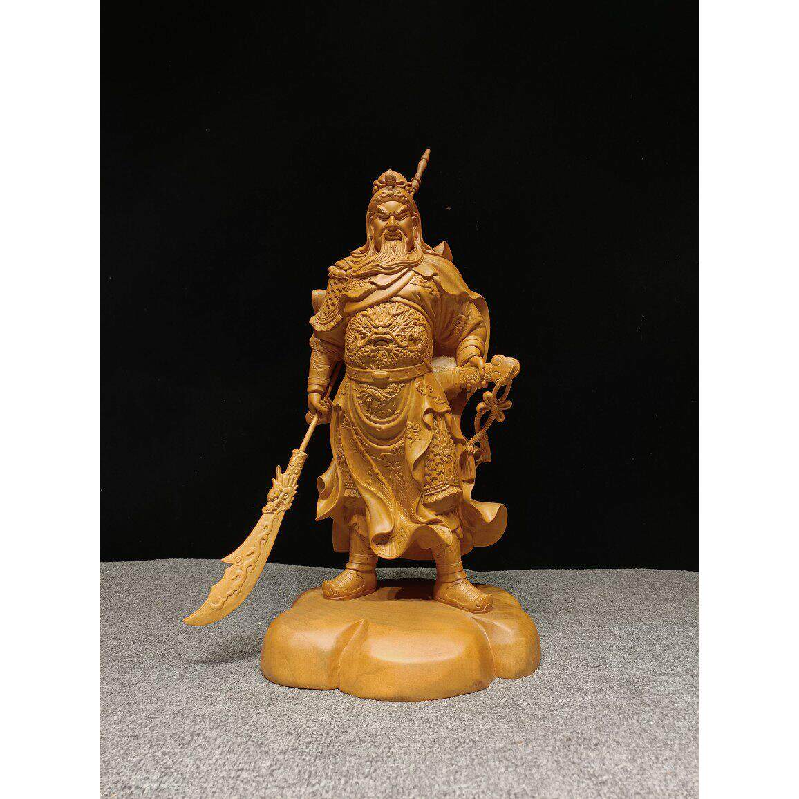 关公木雕实木客厅雕刻入口摆件关羽二业关胜第君家居装饰精品