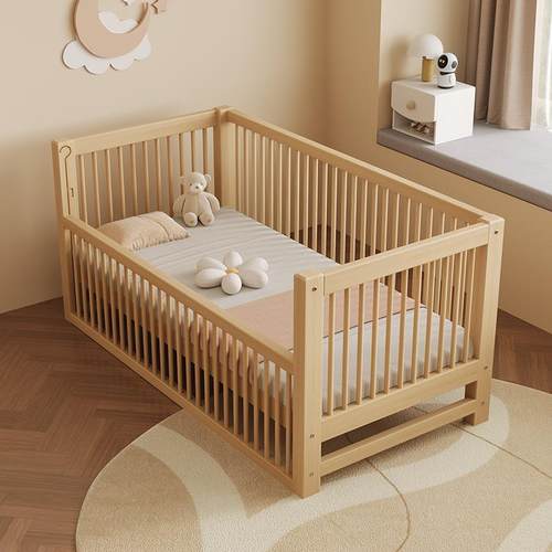 香港包邮轩嘉家居榉木儿童拼接床加宽床婴儿宝宝床边床小床拼接大